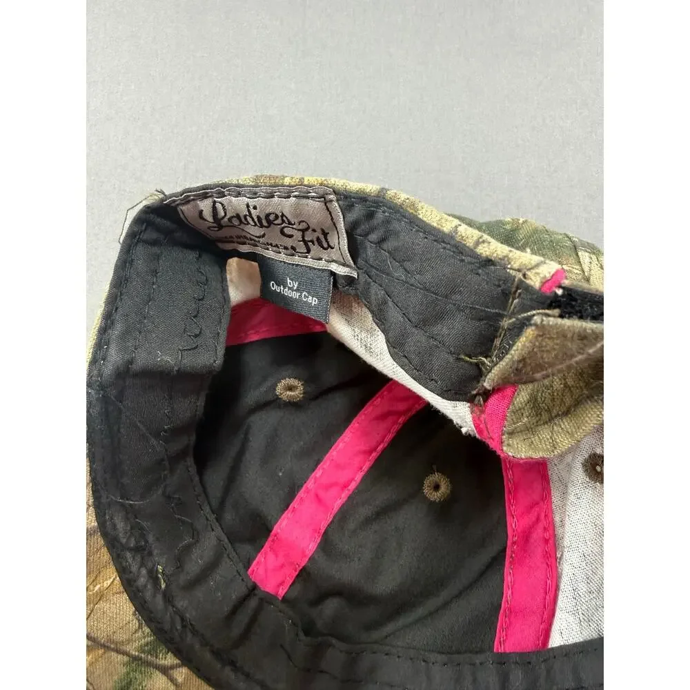 SCHEELS Ladies Fit Realtree Camo Adjustable Baseball Hat Pink Logo Outdoor Cap
